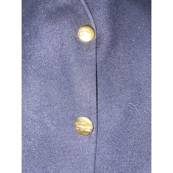 IZOD LACOSTE Vintage 2 Gold Alligator Button Navy Blue Blazer - Picture 4 of 5